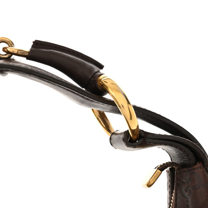 Gucci Guccissima Medium Horsebit Chain Hobo Dark Brown 13 of 14