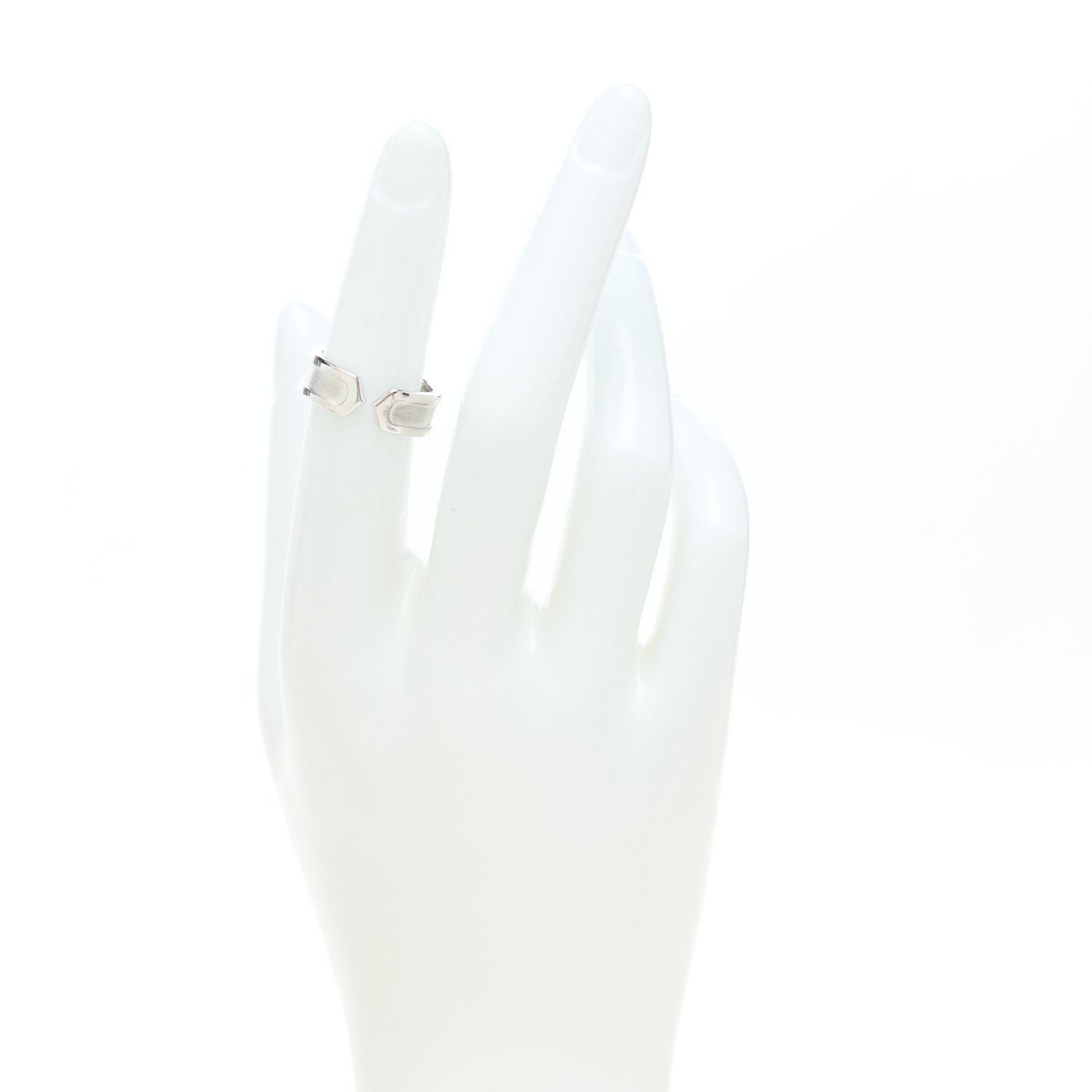 Cartier 18K White Gold 6.5mm C De Cartier Ring 50 5.5 2 of 6