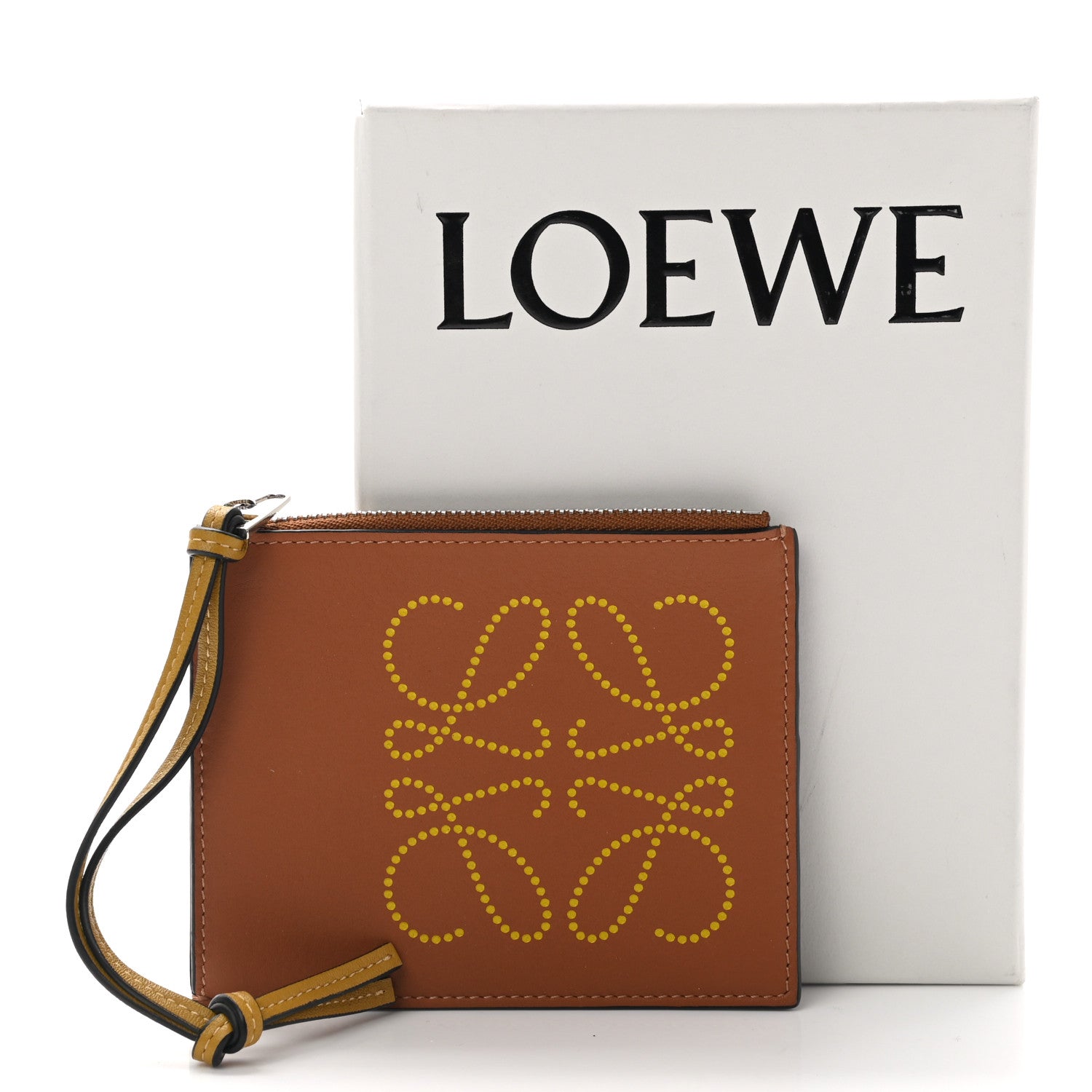Loewe Calfskin Debossed Anagram Card Holder Tan 8 of 8