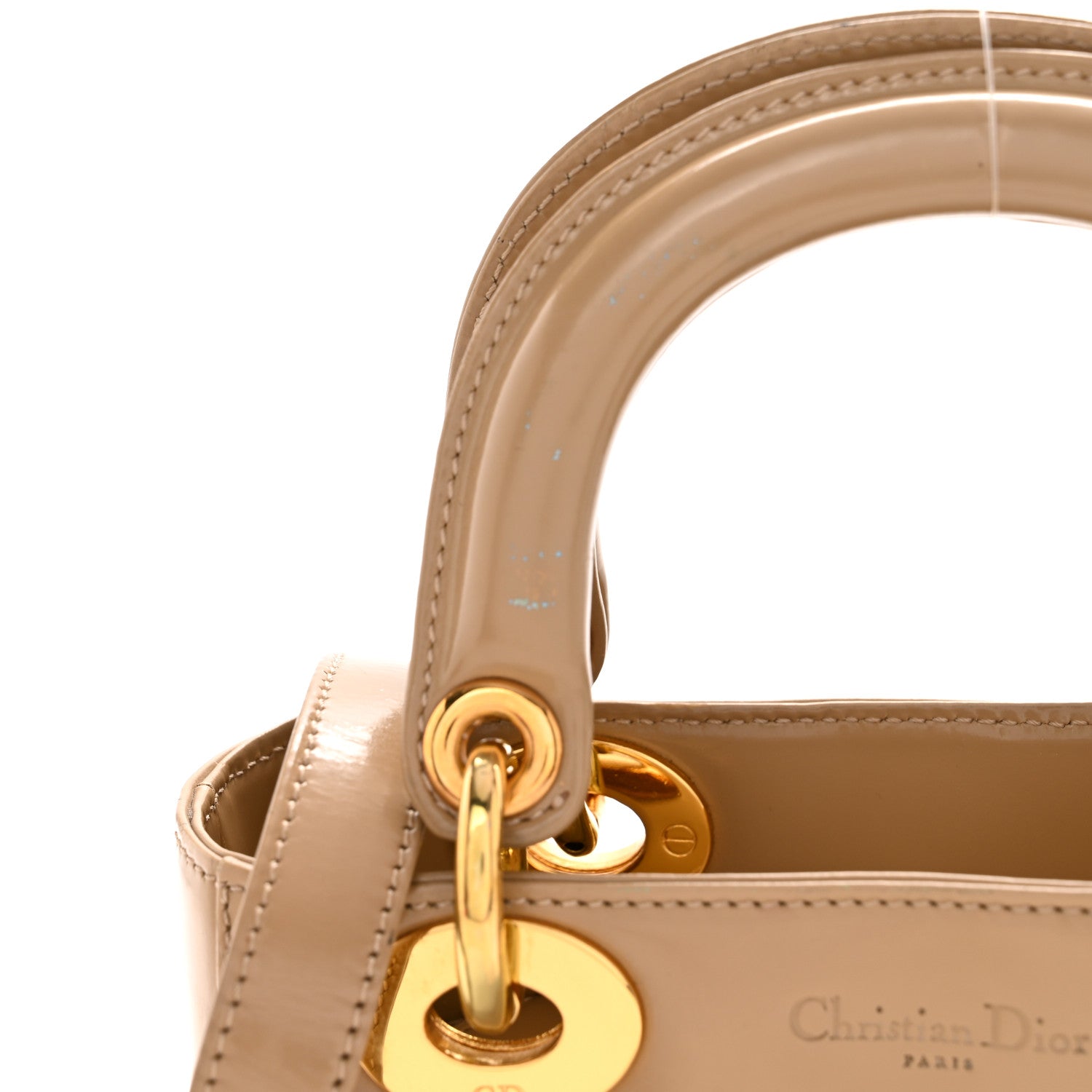 Christian Dior Patent Mini Lady Dior Beige 1816376 – FASHIONPHILE