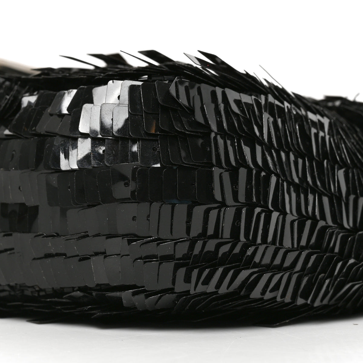 Fendi Sequin Paillettes Snakeskin Baguette Black 10 of 11