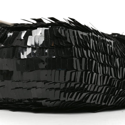 Fendi Sequin Paillettes Snakeskin Baguette Black 10 of 11