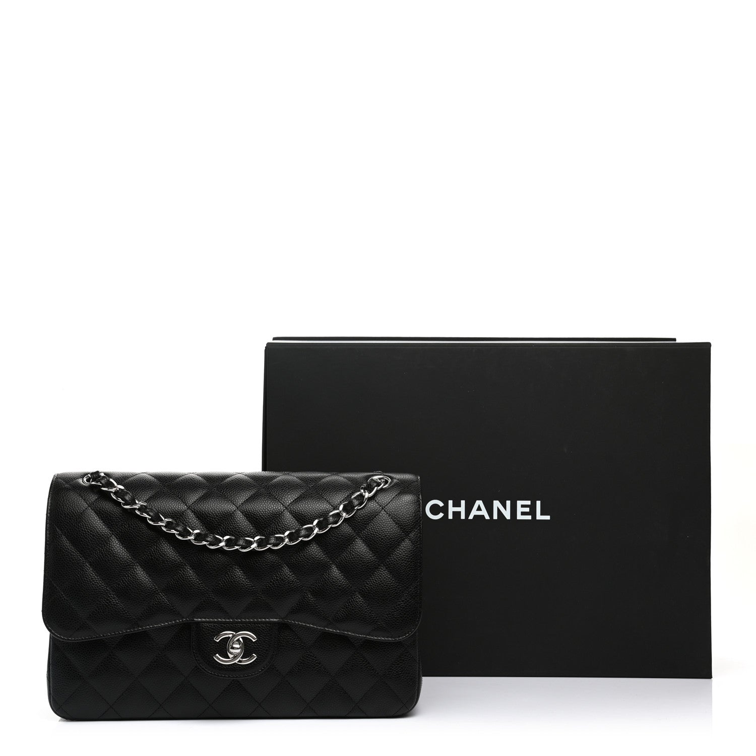 Chanel Caviar Quilted Jumbo Double Flap Black 11 of 11