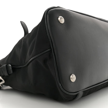 Prada Tessuto Nylon Calfskin Dome Satchel Black 8 of 11