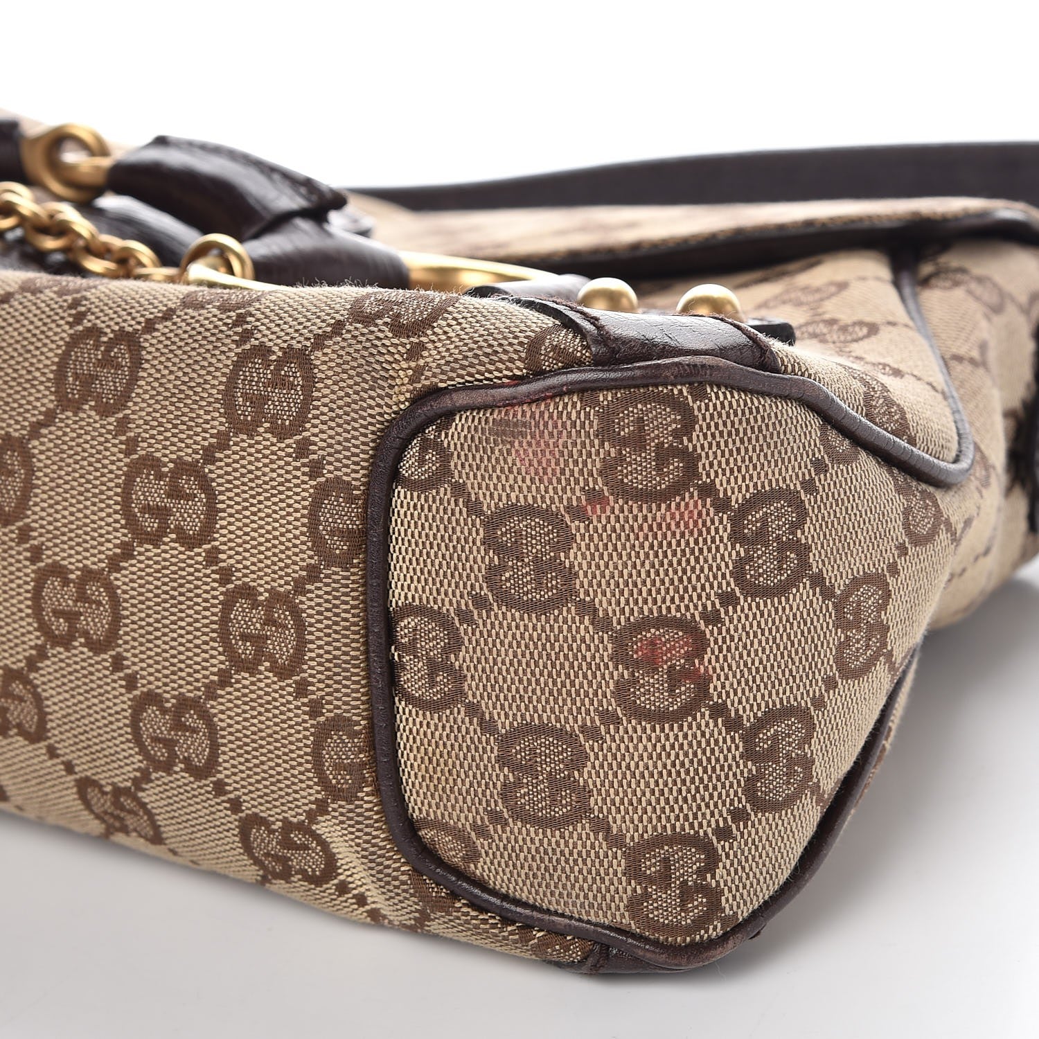Gucci Monogram Horsebit Chain Flap Shoulder Bag Brown 12 of 12