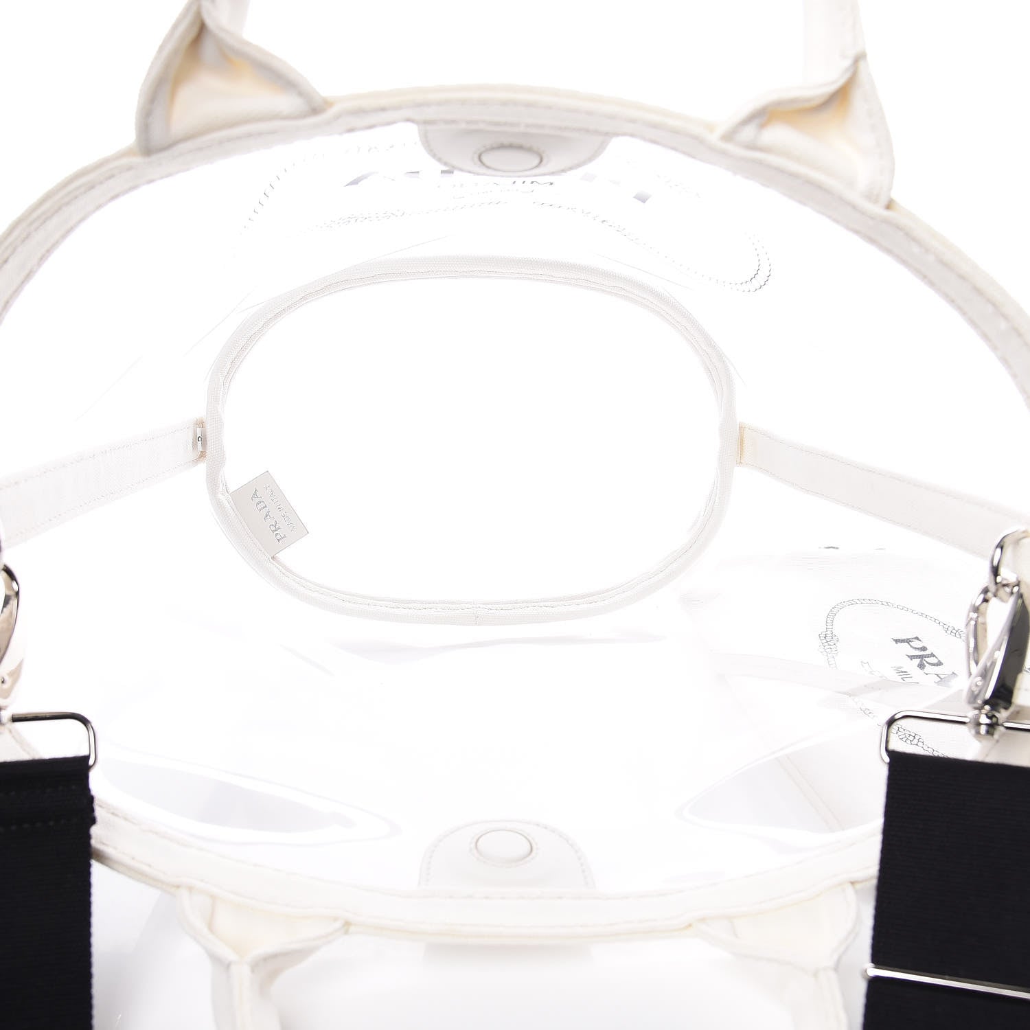 Prada Plexiglass Canapa Small Shopper Tote White 6 of 11