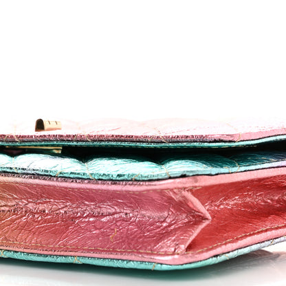 Chanel Metallic Goatskin Quilted 2.55 Reissue Wallet on Chain WOC Multicolor 10 of 11