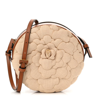 Valentino Garavani Canvas Calfskin Atelier 03 Rose Edition Round Crossbody Bag Natural 1 of 10
