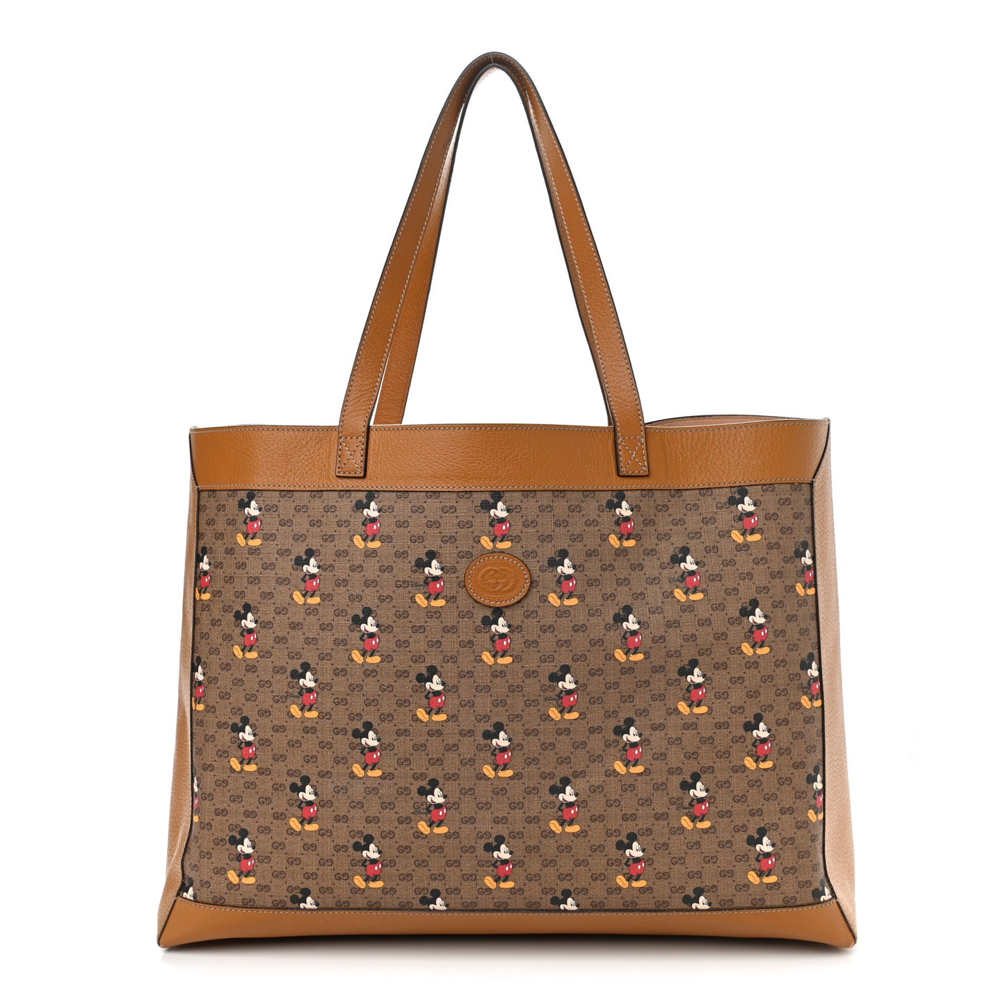 X DISNEY Mini Vintage GG Supreme Monogram Mickey Mouse Large Shopping Tote Beige Vintage Sun Oil