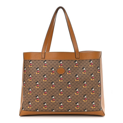Gucci X DISNEY Mini Vintage GG Supreme Monogram Mickey Mouse Large Shopping Tote Beige Vintage Sun Oil 1 of 12