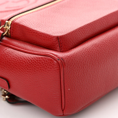 Gucci Pebbled Calfskin Soho Chain Backpack Hibiscus Red 10 of 15