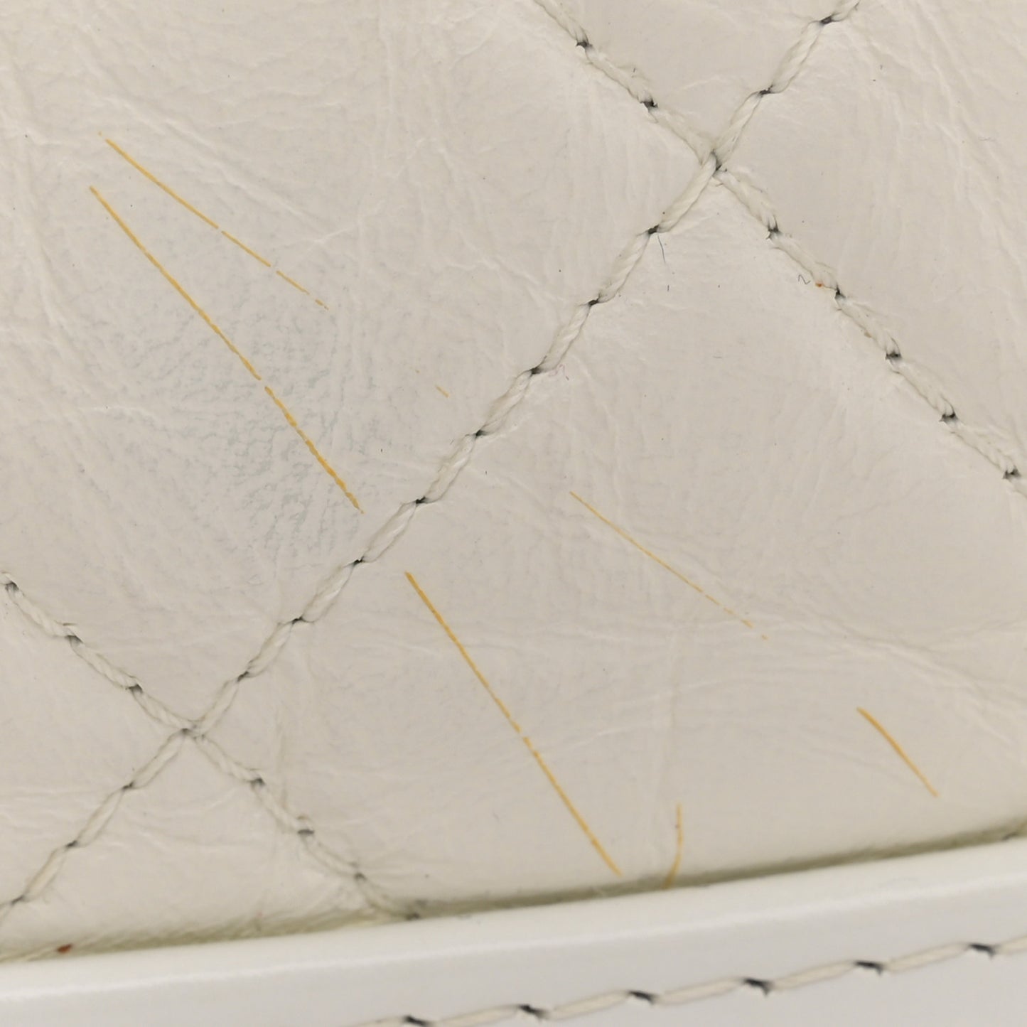 Aged Calfskin Quilted Small Gabrielle Backpack White