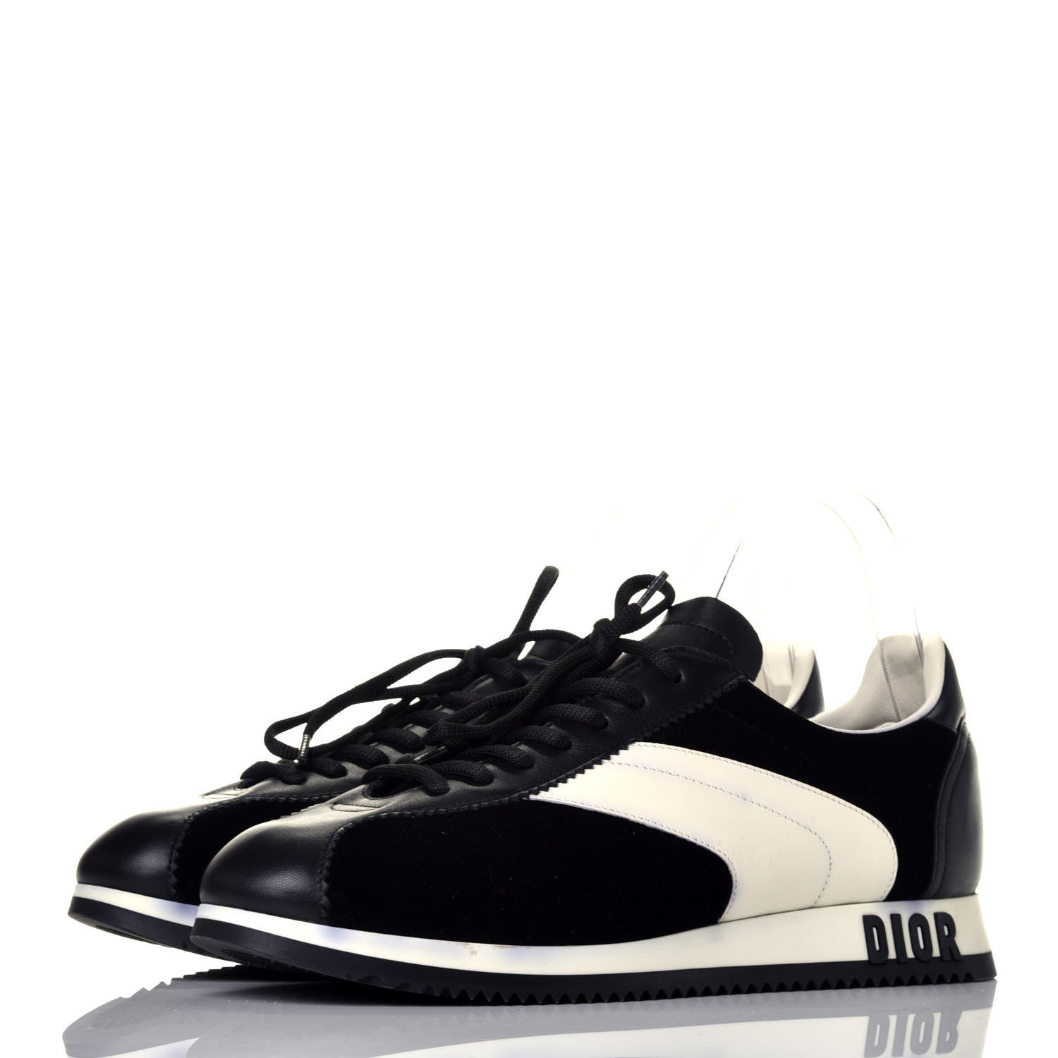 Christian Dior Velvet Mix Diorun Sneakers 40 Black Off White 3 of 11