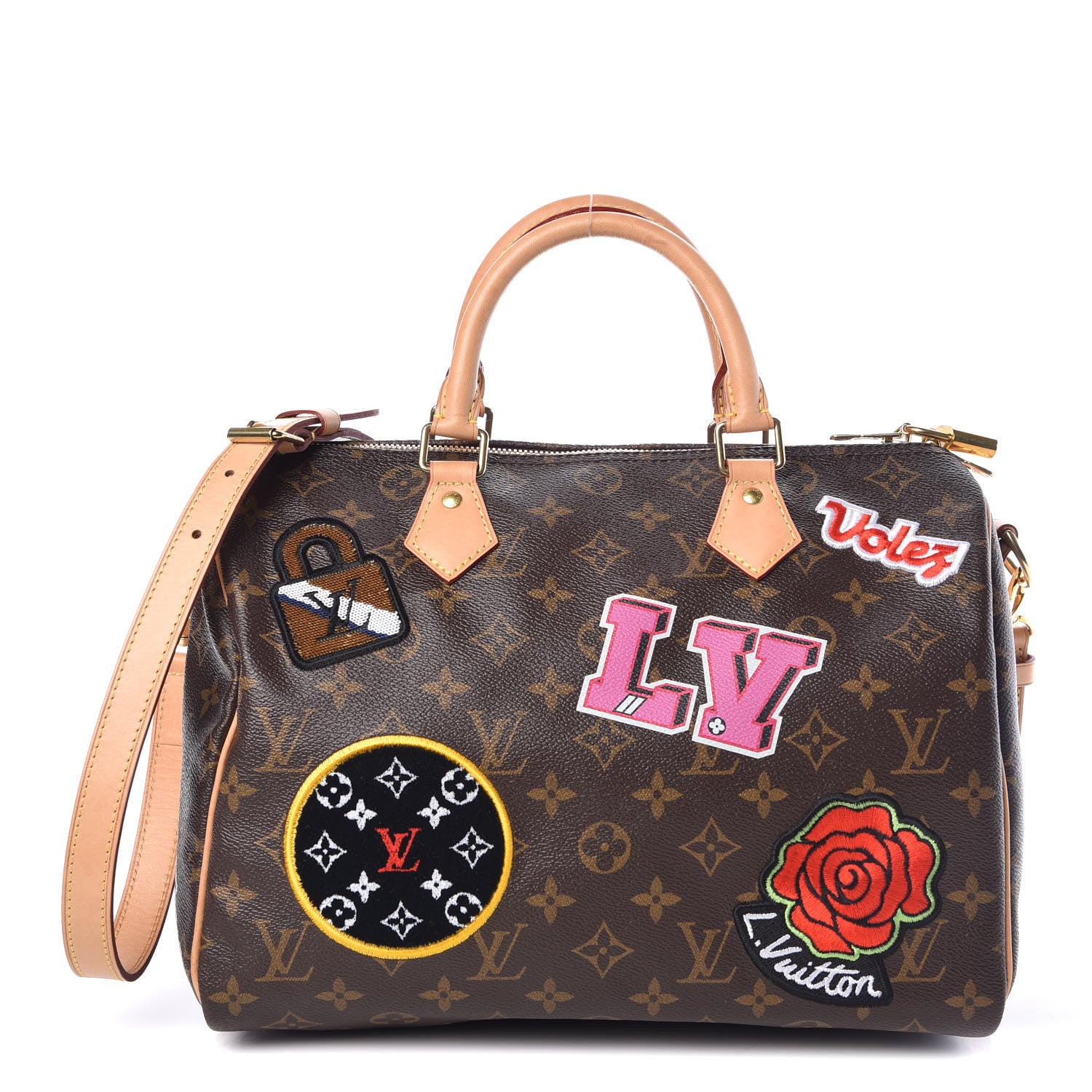 Louis Vuitton Monogram Patches Speedy Bandouliere 30 1 of 11