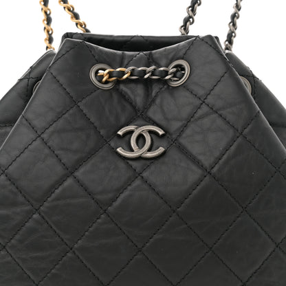 Chanel Aged Calfskin Quilted Small Gabrielle Backpack Black 8 of 10