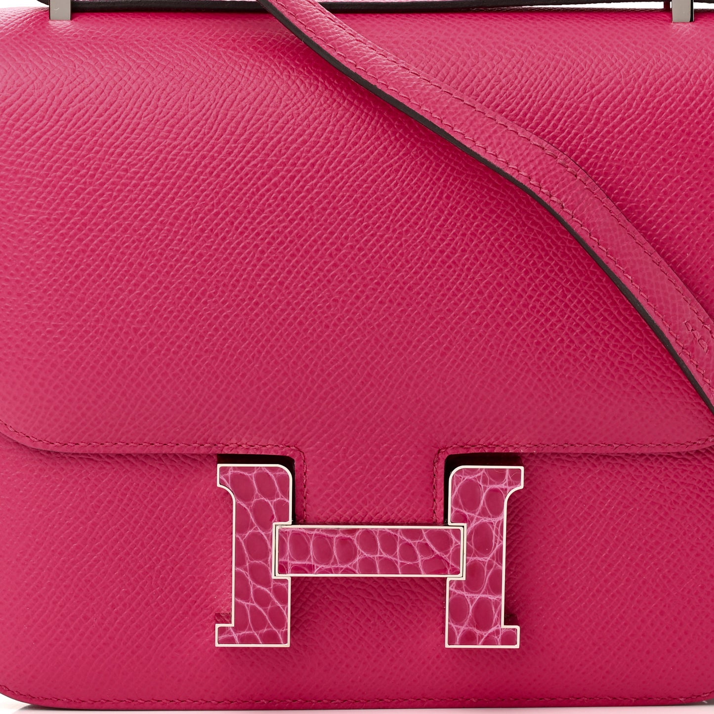 Epsom Shiny Alligator Constance 18 Rose Mexico