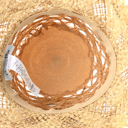 Christian Dior Straw Beach Hat 58 Bleu 7 of 8