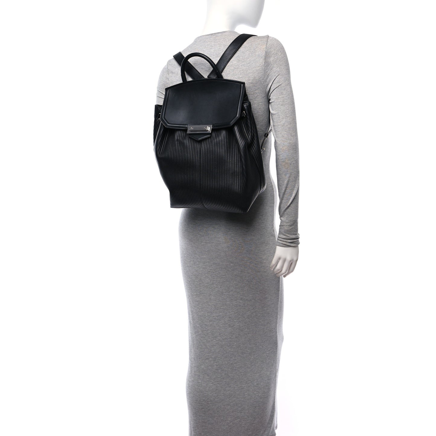 Calfskin Quilted Prisma Skeletal Backpack Black