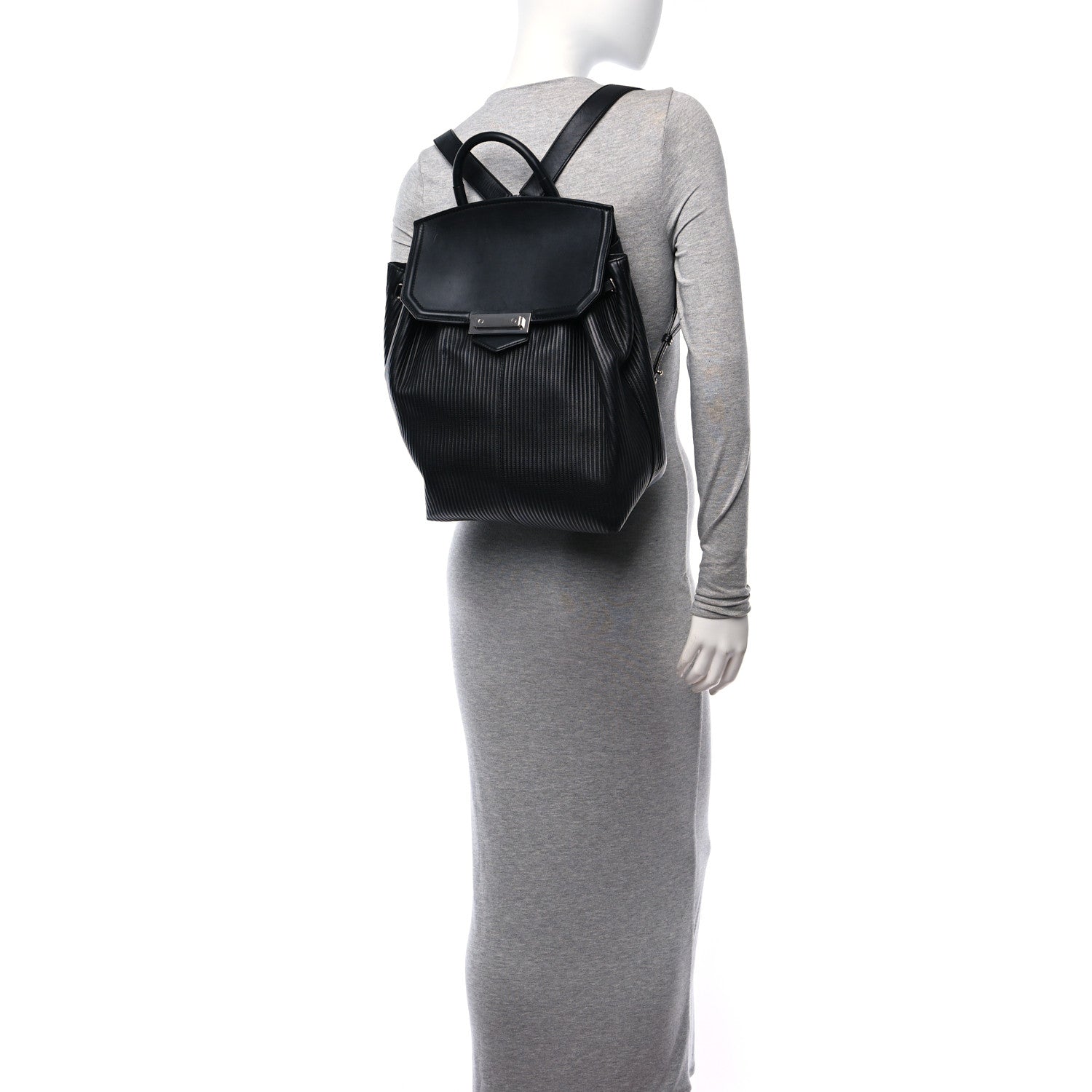 Alexander Wang Calfskin Quilted Prisma Skeletal Backpack Black 2 of 9