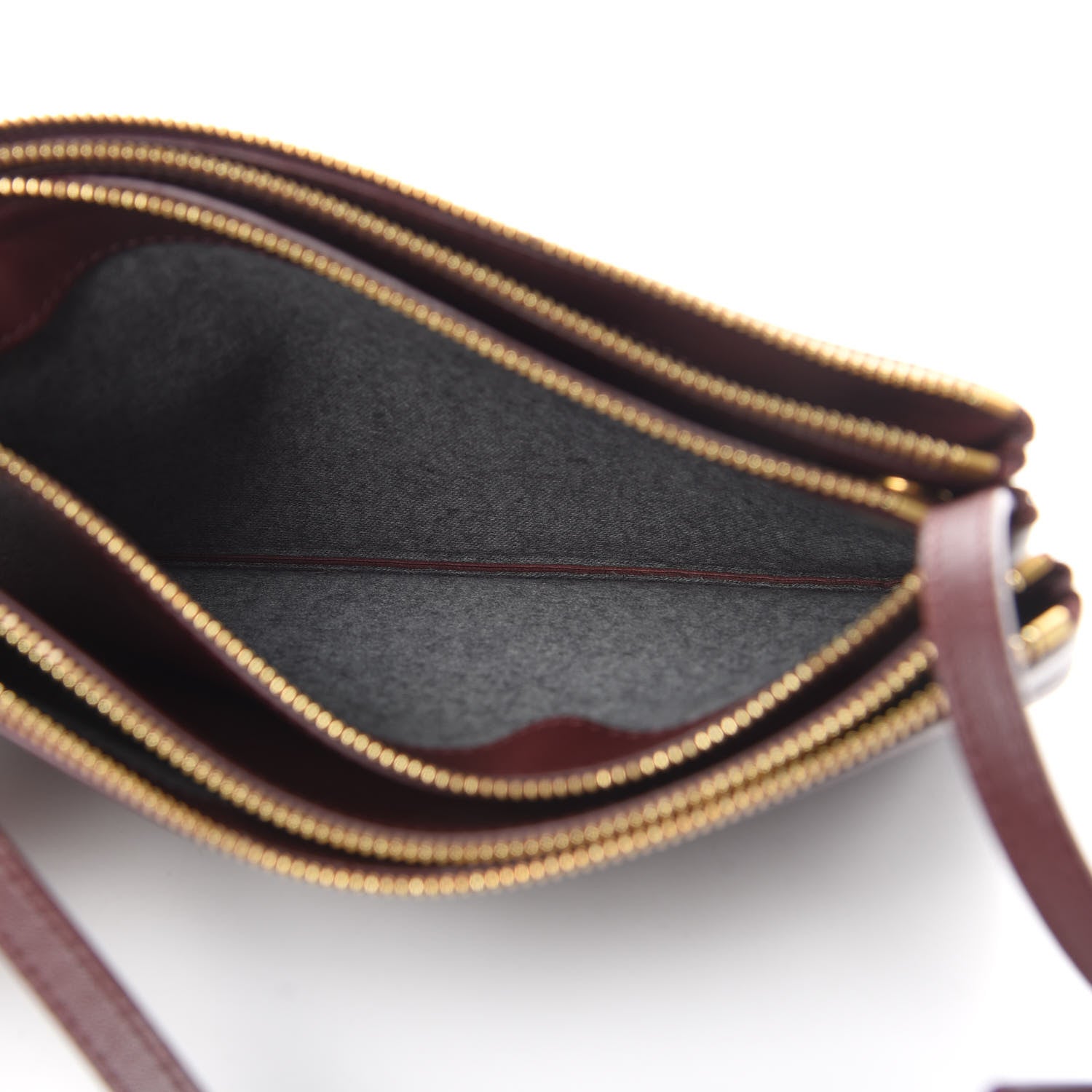 Celine Lambskin Large Trio Crossbody Bag Burgundy 6 of 16