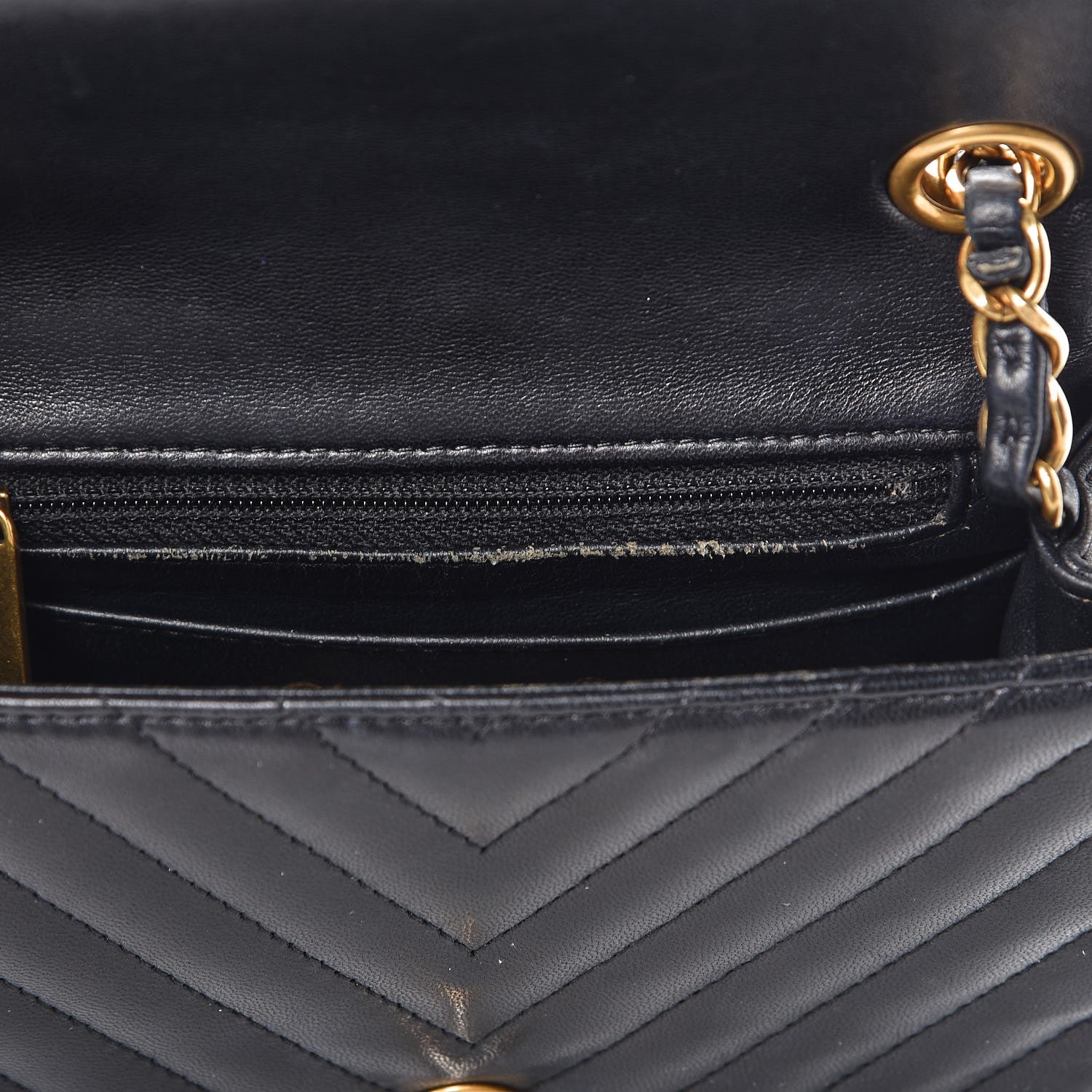 Chanel Lambskin Chevron Quilted Mini Square Flap Black 12 of 15