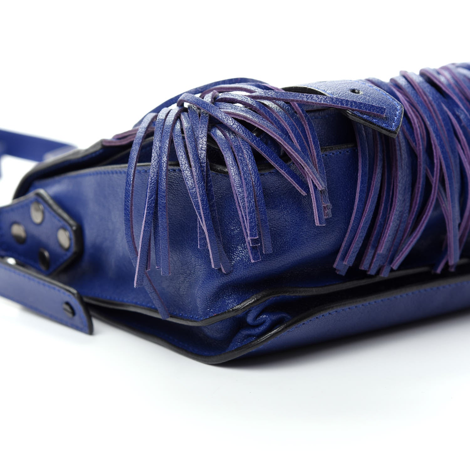 Proenza Schouler Lambskin Fringe PS1 Crossbody Pouch Cobalt Blue 7 of 9