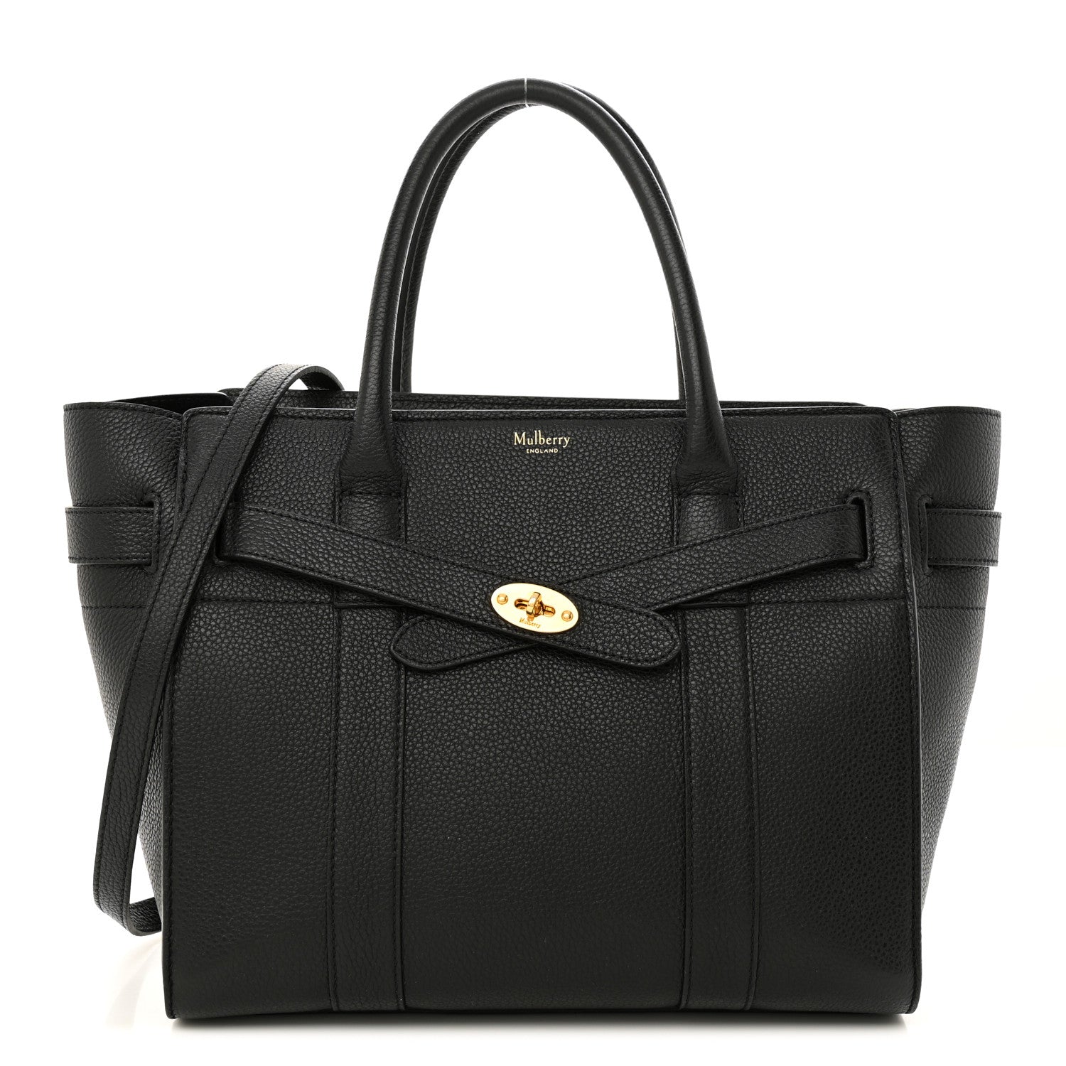 Mulberry Classic Grain Small Bayswater Zip Tote Black 1 of 11