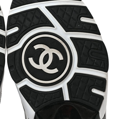 Chanel Patent Calfskin CC Sneakers 39.5 Navy White 6 of 8