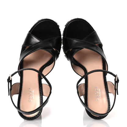 Gucci Malaga Kid Interlocking G Studs 155mm Platform Sandals 36 Perfect Black 2 of 12