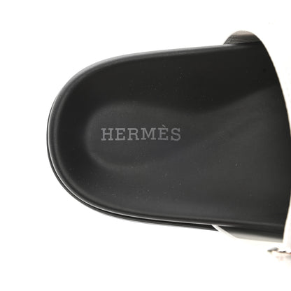 Hermes Calfskin Womens Chypre Sandals 37 White 7 of 9