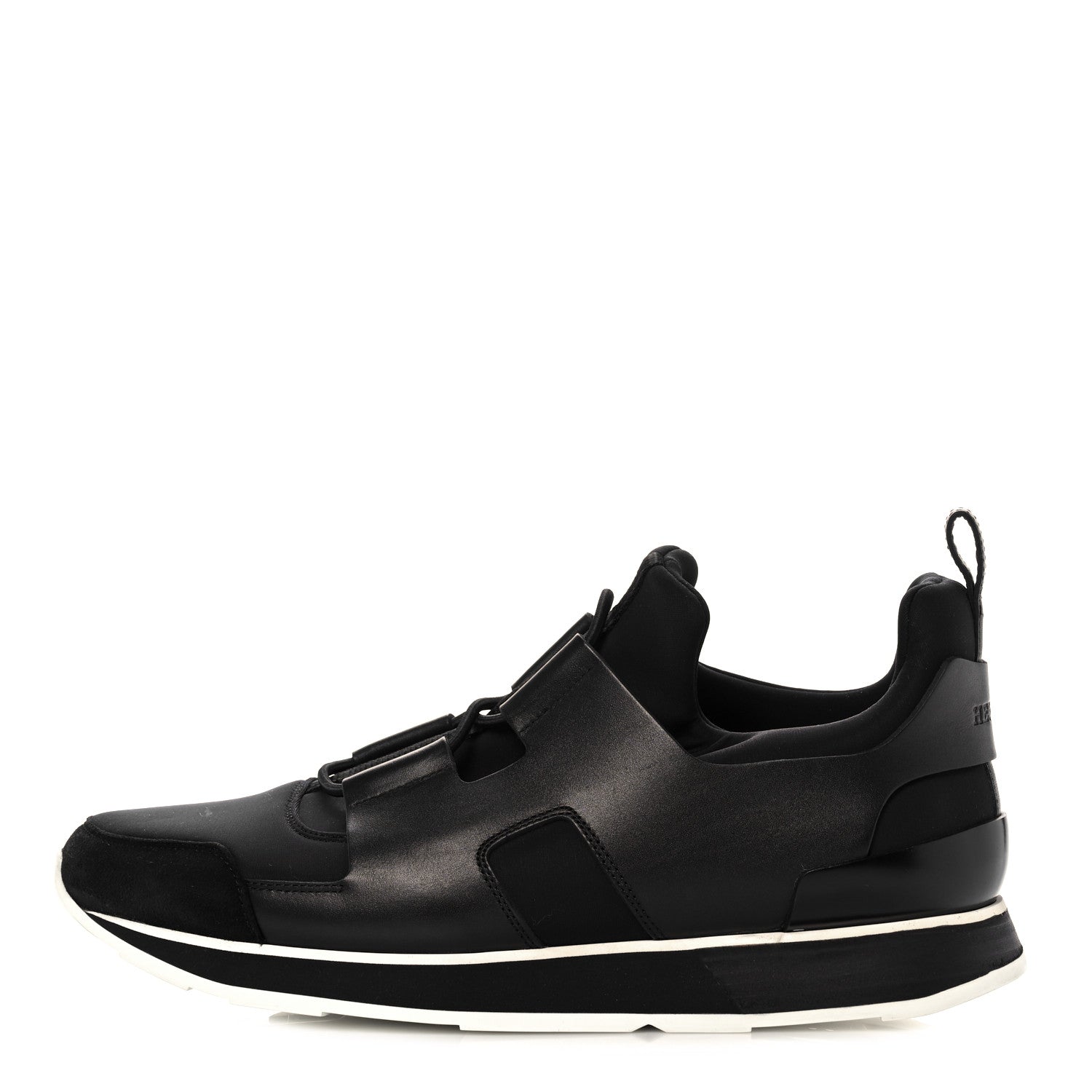 Hermes Technical Canvas Calfskin Goatskin Mens Player Sneakers 41 Black 1 of 10