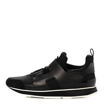 Hermes Technical Canvas Calfskin Goatskin Mens Player Sneakers 41 Black 1 of 10
