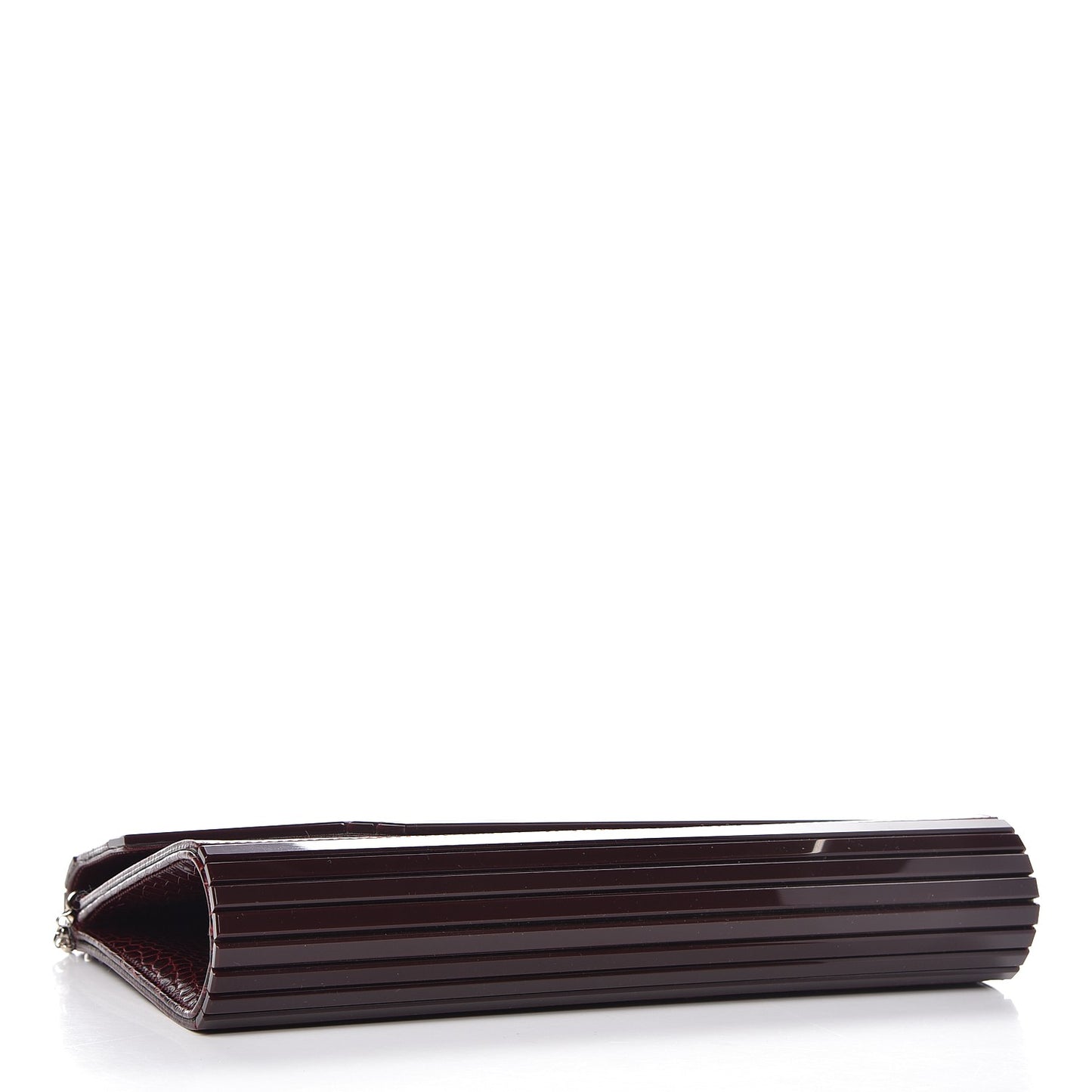 Acrylic Crocodile Embossed Large Candy Clutch Bordeaux