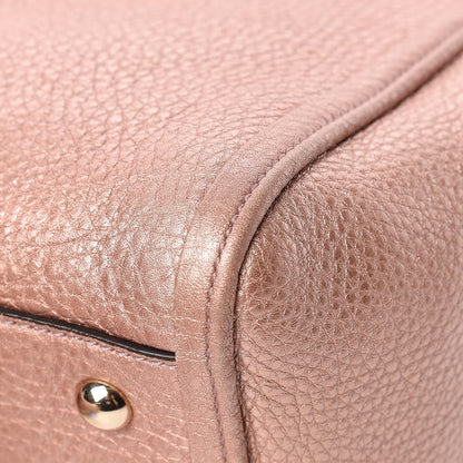 Gucci Metallic Pebbled Calfskin Small Soho Shoulder Bag Pink 11 of 15