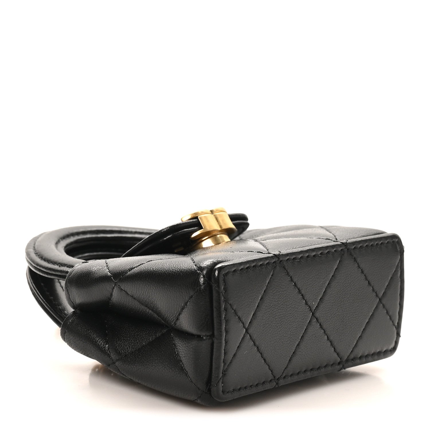 Chanel Shiny Lambskin Quilted Mini Kelly Bag Charm Black 4 of 10