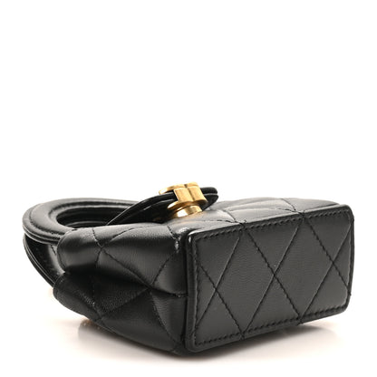 Chanel Shiny Lambskin Quilted Mini Kelly Bag Charm Black 4 of 10