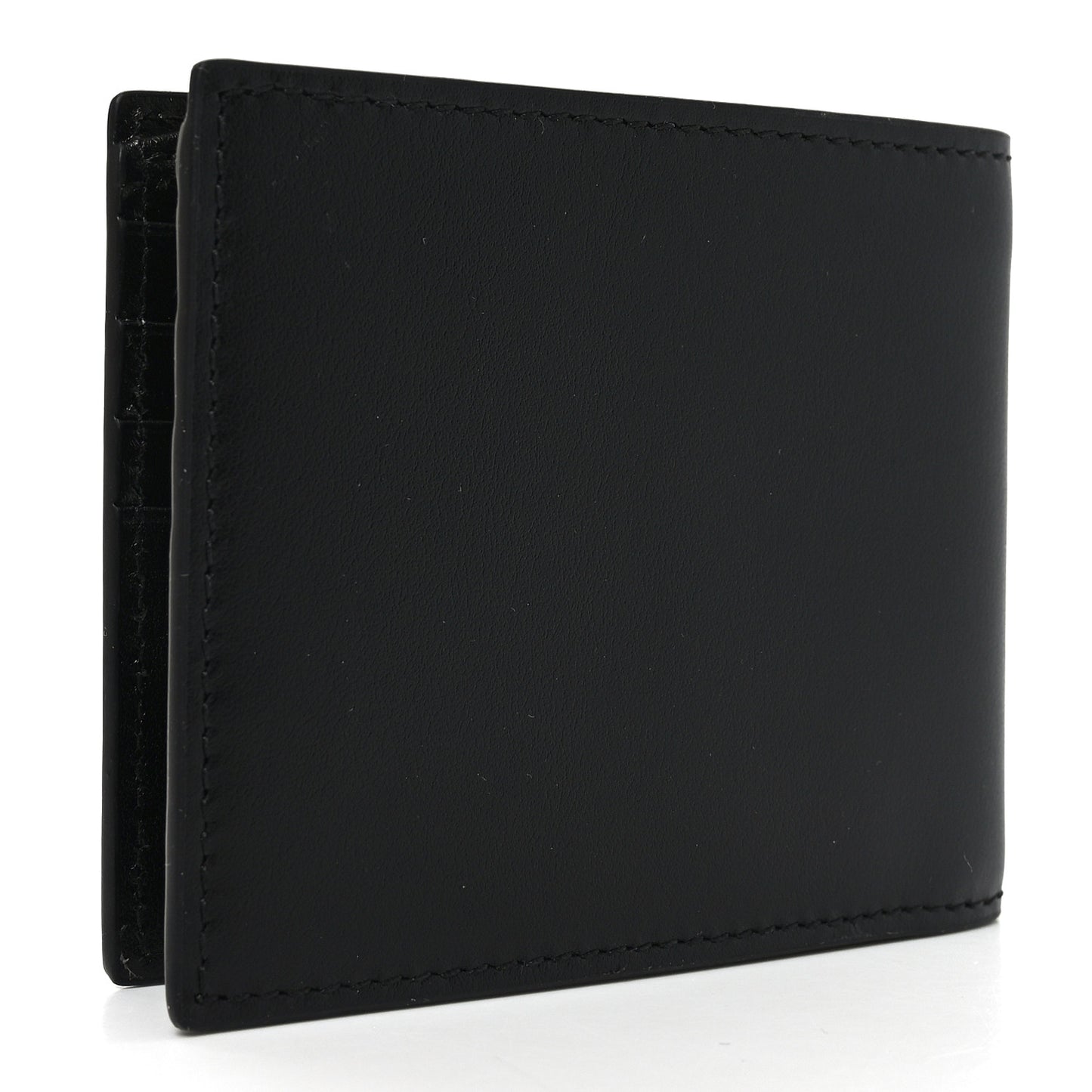 Plutone Calfskin Logo Bi-Fold Wallet Black