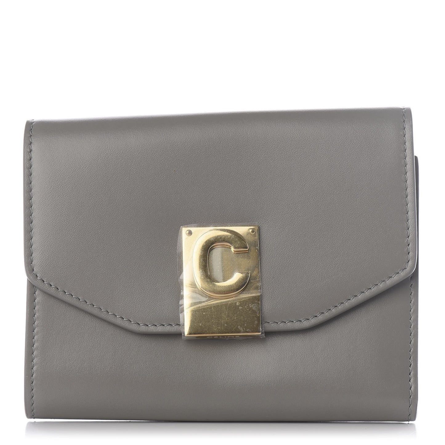 Shiny Smooth Calfskin C Wallet Grey