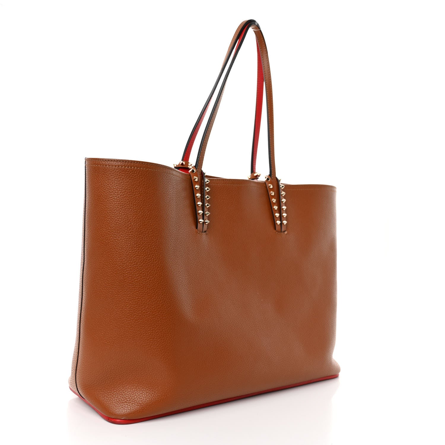 Christian Louboutin Calfskin Spikes East West Cabata Tote Cannelle 4 of 11
