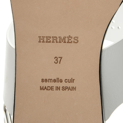 Hermes Calfskin Kola Sandals 37 White 6 of 7