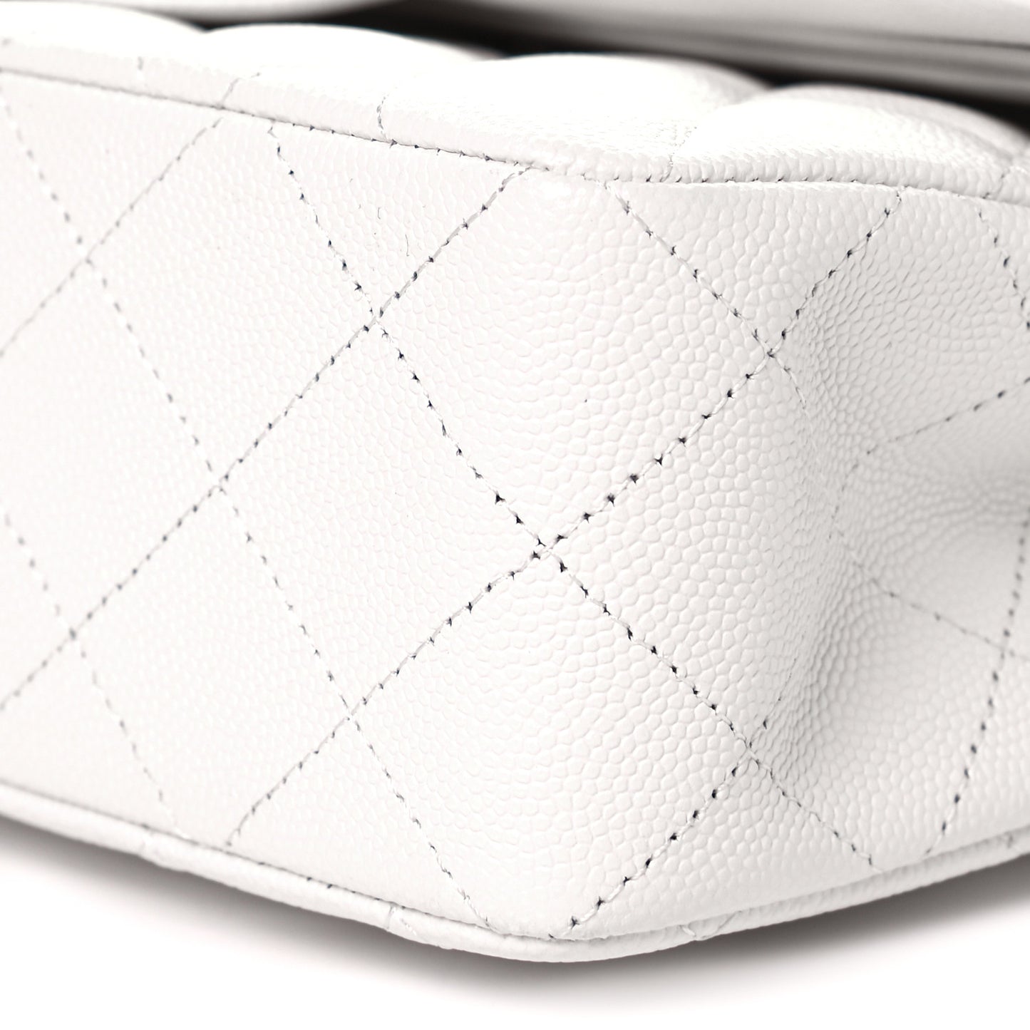 Caviar Quilted Small Double Flap White