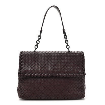 Bottega Veneta Nappa Intrecciato Large Olimpia Bag Burgundy 1 of 14