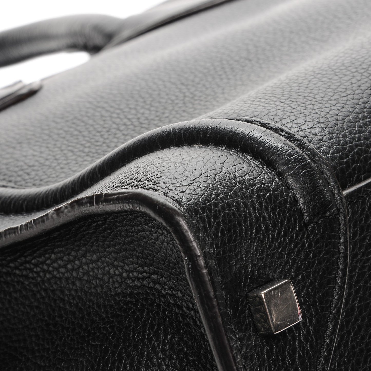 Drummed Calfskin Mini Luggage Black