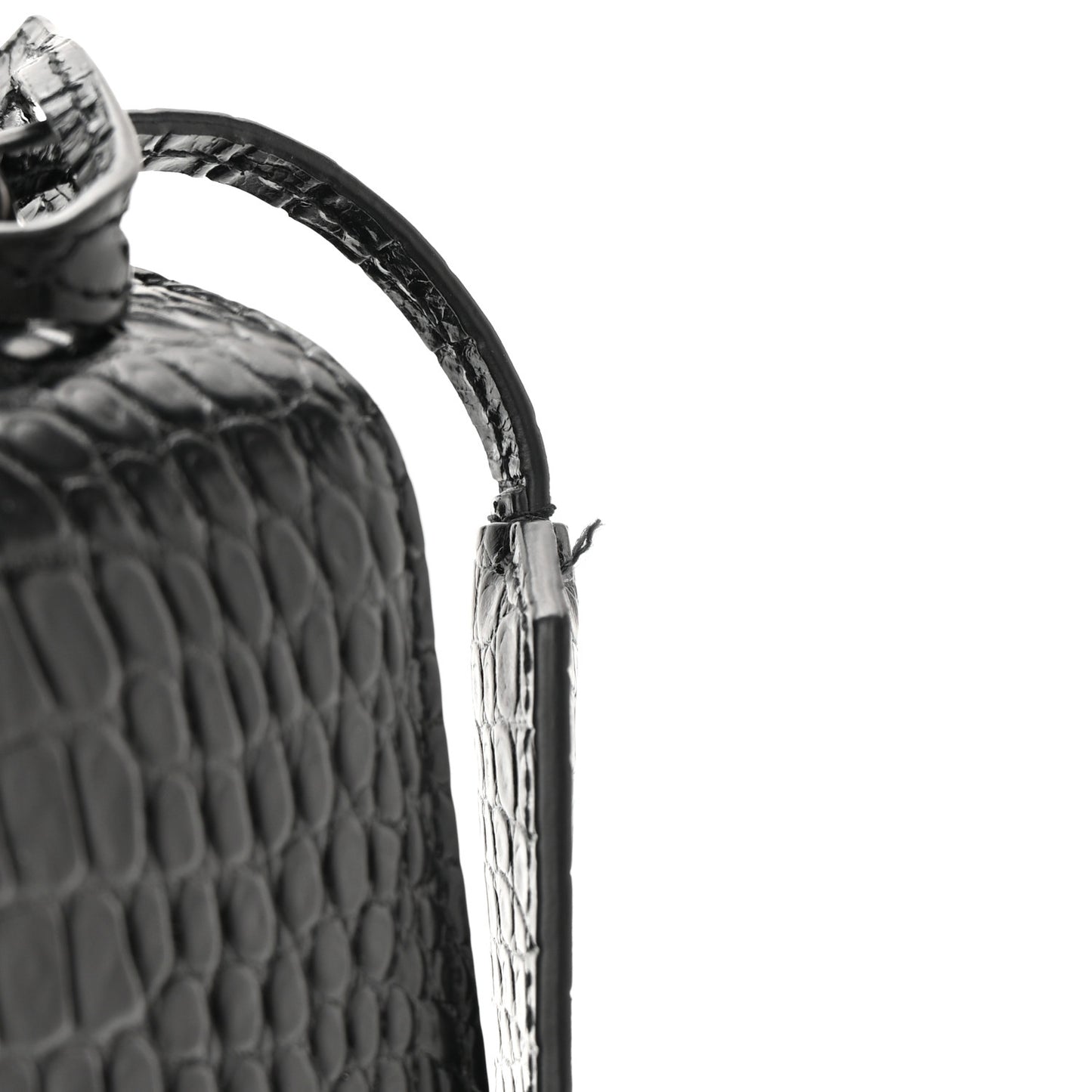 Calfskin Crocodile Embossed Medium Monochrome Monogram Sunset Black