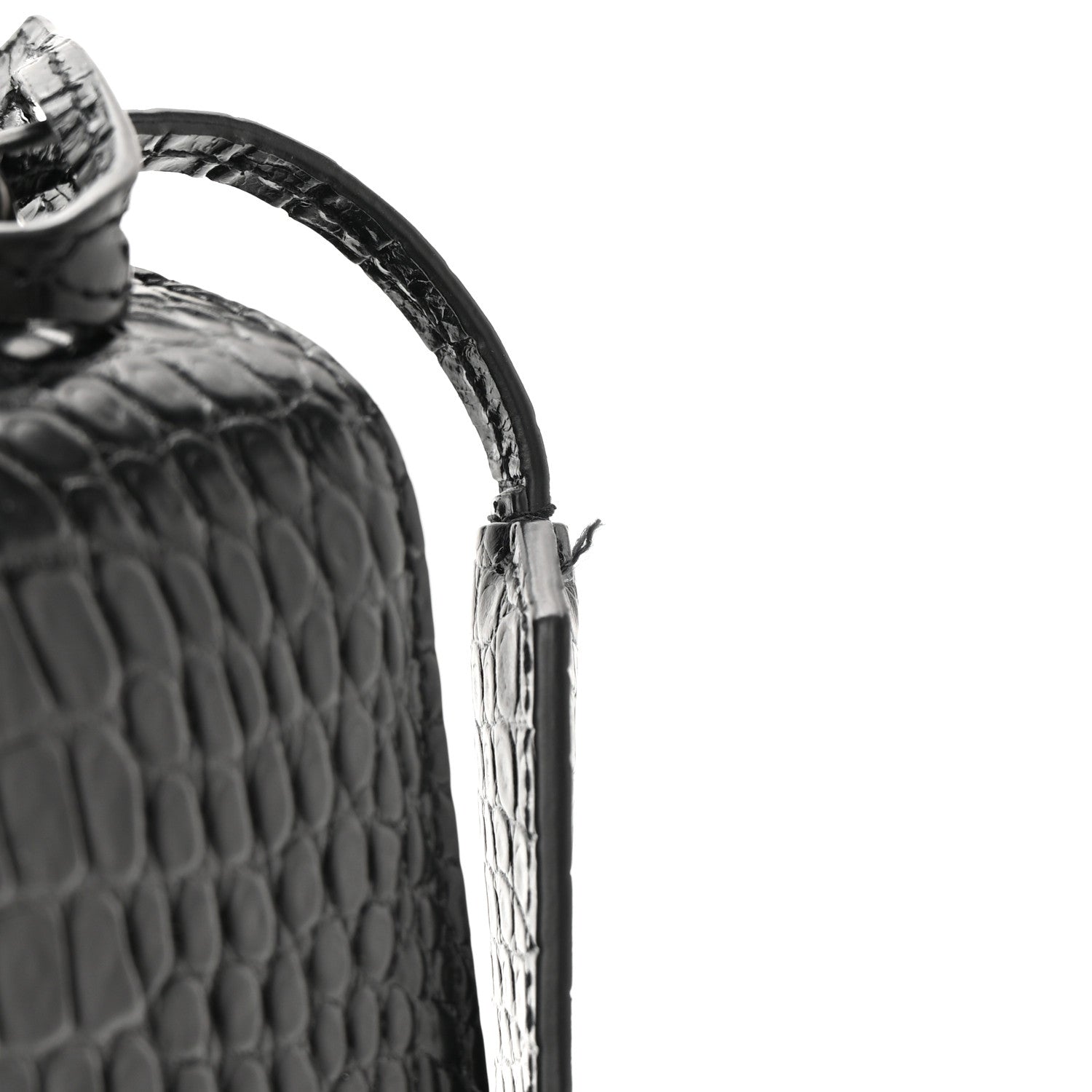 Saint Laurent Calfskin Crocodile Embossed Medium Monochrome Monogram Sunset Black 14 of 15