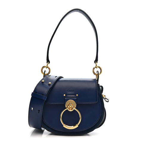 Calfskin Small Tess Bag Captive Blue