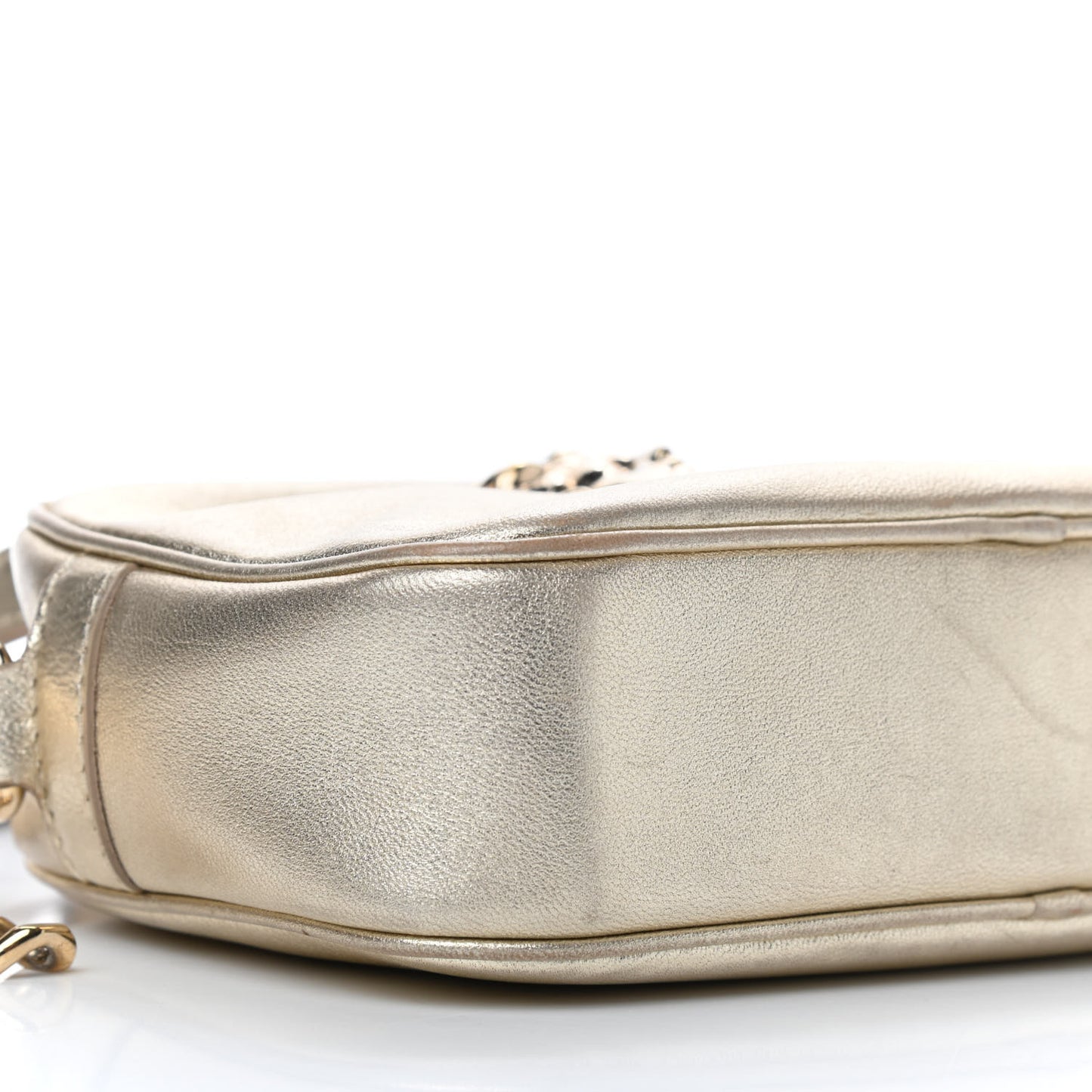 Grained Calfskin Palazzo Medusa Camera Bag Gold