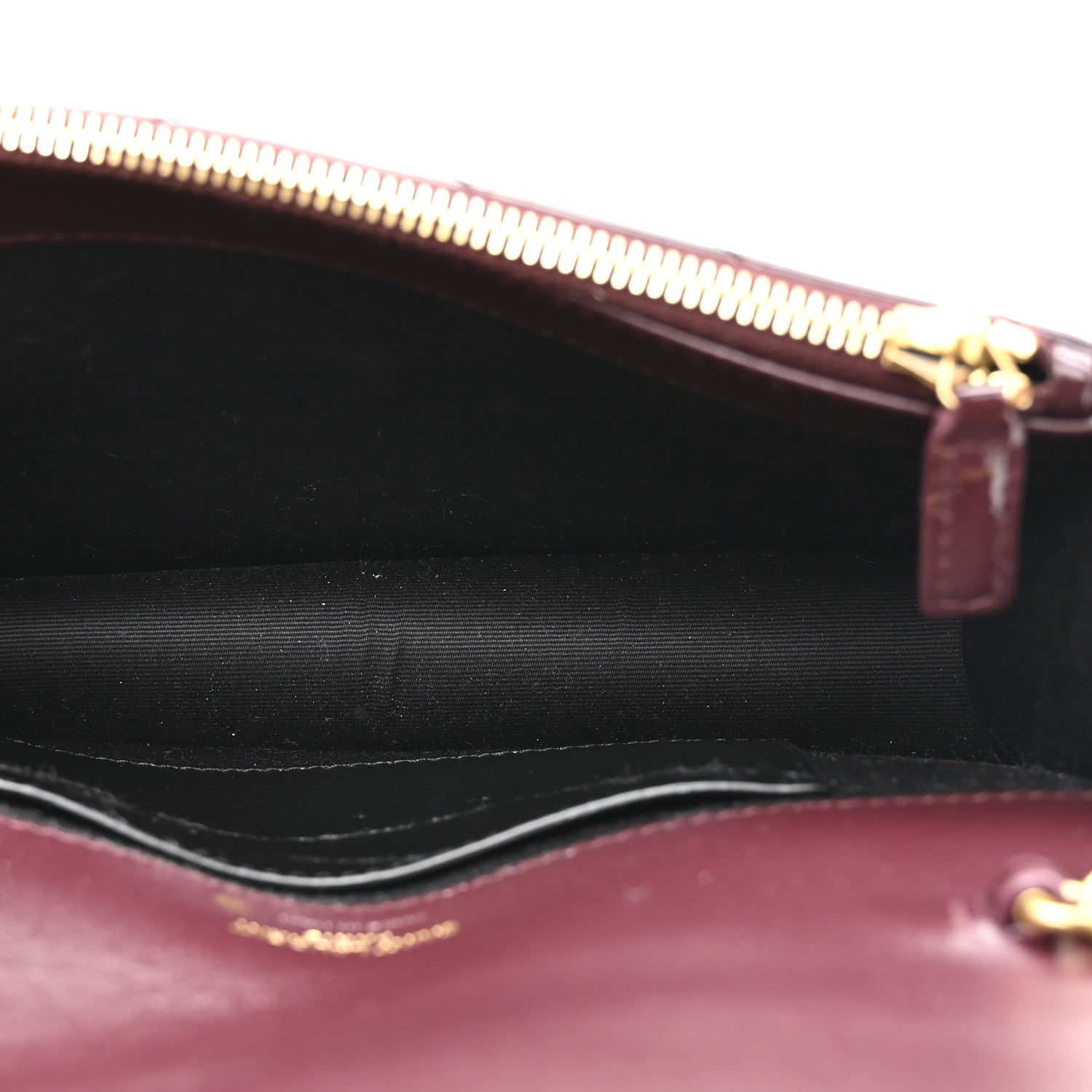 Saint Laurent Vernice Matelasse Chevron Monogram Envelope Chain Wallet Dark Red Wine 5 of 13