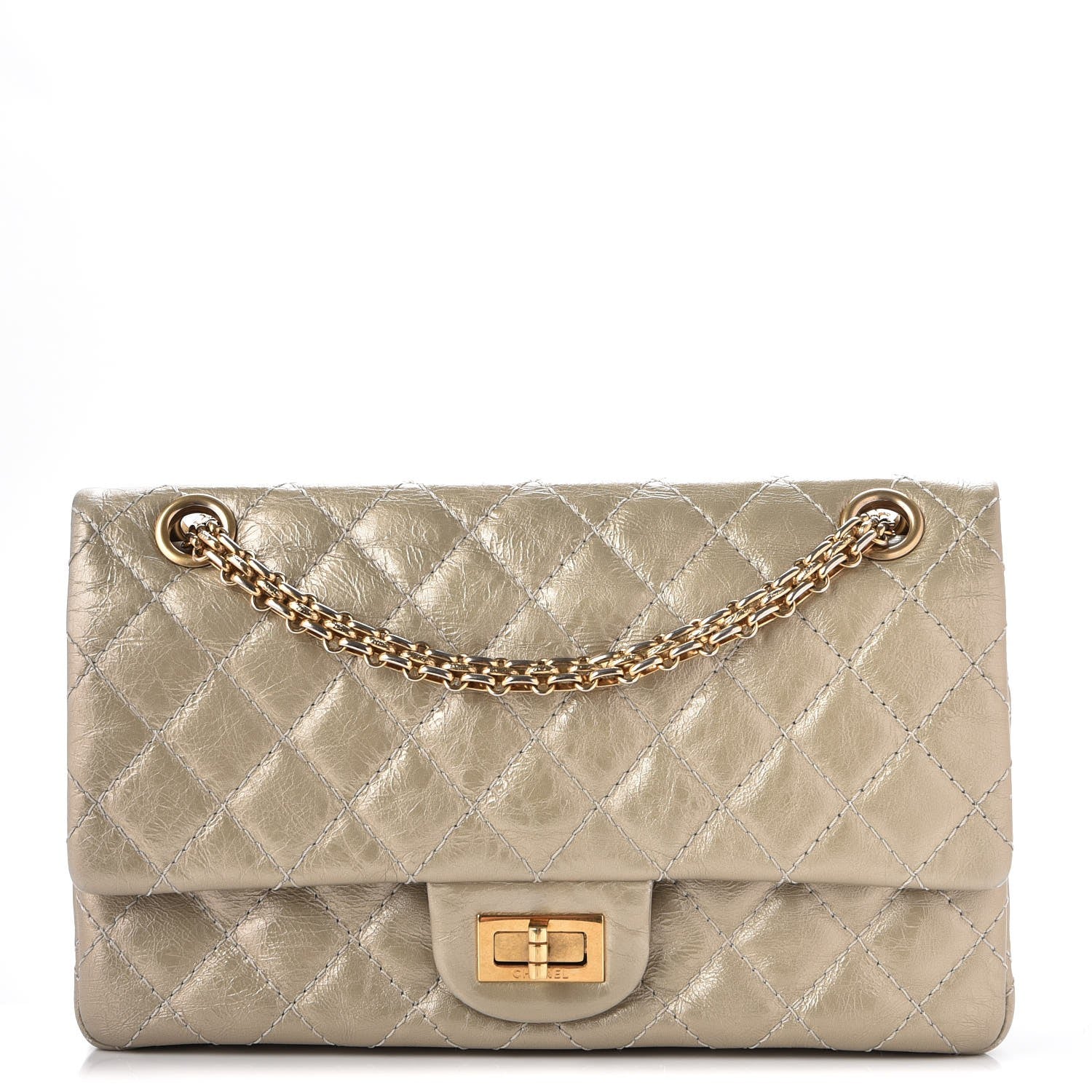 Chanel Metallic Aged Calfskin 2.55 Reissue 225 Flap Light Gold 1 of 8
