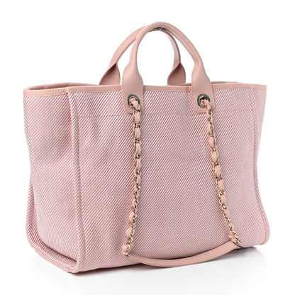 Chanel Mixed Fibers Calfskin Medium Deauville Tote Pink 3 of 10